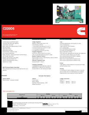 Дизелови генератори Cummins C220D5