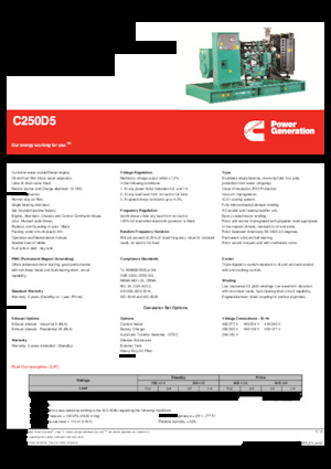 Дизелови генератори Cummins C250D5