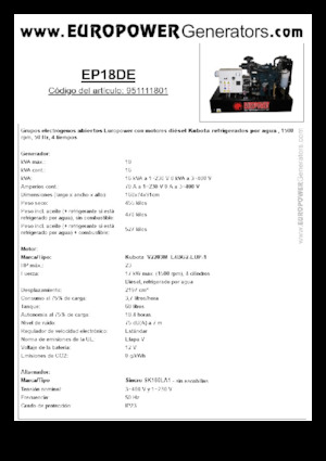 Дизелови генератори Europower EP18DE (S)