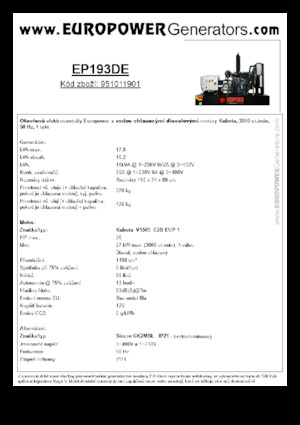 Дизелови генератори Europower EP193DE (S)