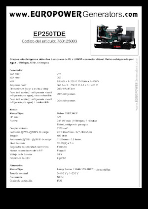Дизелови генератори Europower EP250TDE (LS)