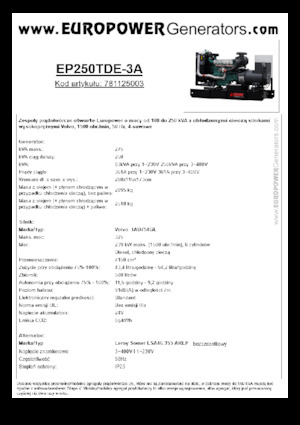Дизелови генератори Europower EP250TDE-3A (LS)