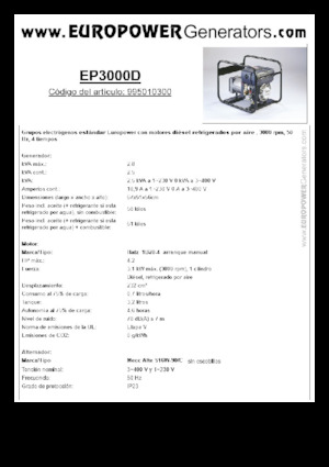 Дизелови генератори Europower EP3000D (MA)