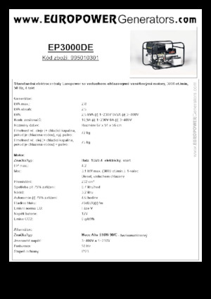 Дизелови генератори Europower EP3000DE (MA)