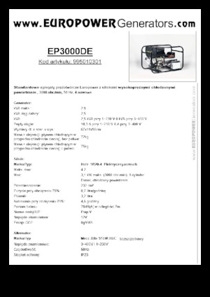 Дизелови генератори Europower EP3000DE (MA)