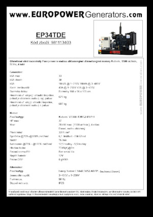 Дизелови генератори Europower EP34TDE (LS)