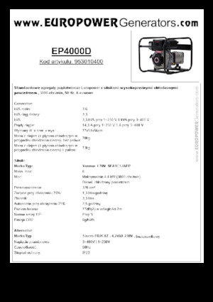 Дизелови генератори Europower EP4000D (S)