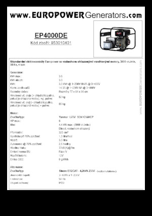 Дизелови генератори Europower EP4000DE (S)