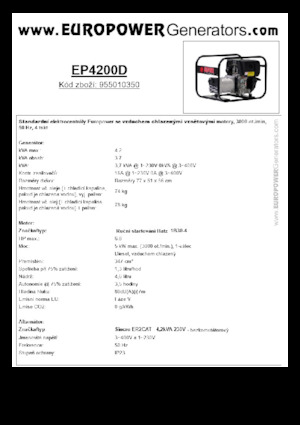 Дизелови генератори Europower EP4200D (S)
