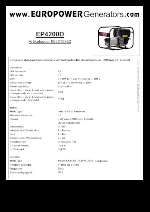 Дизелови генератори Europower EP4200D (S)