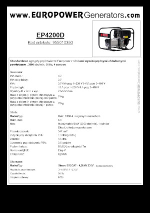 Дизелови генератори Europower EP4200D (S)