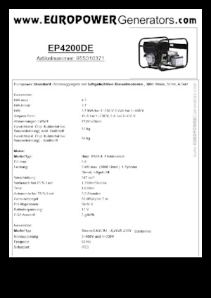 Дизелови генератори Europower EP4200DE (S)