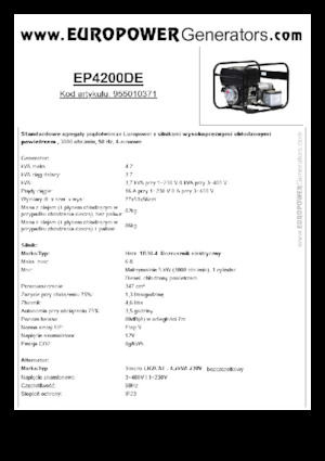 Дизелови генератори Europower EP4200DE (S)