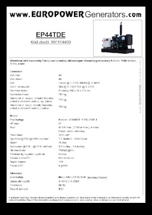 Дизелови генератори Europower EP44TDE (MA)