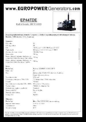 Дизелови генератори Europower EP44TDE (MA)