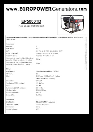 Дизелови генератори Europower EP5000TD (S)