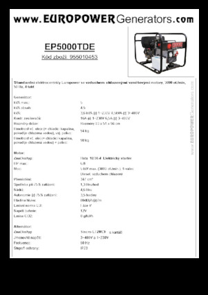 Дизелови генератори Europower EP5000TDE (S)