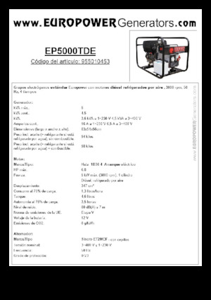 Дизелови генератори Europower EP5000TDE (S)