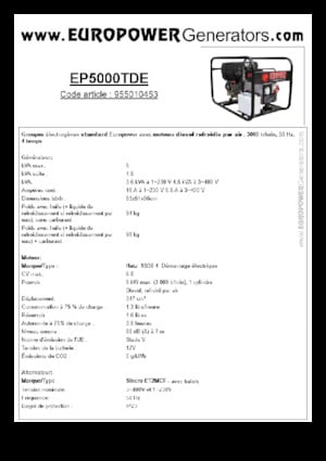 Дизелови генератори Europower EP5000TDE (S)