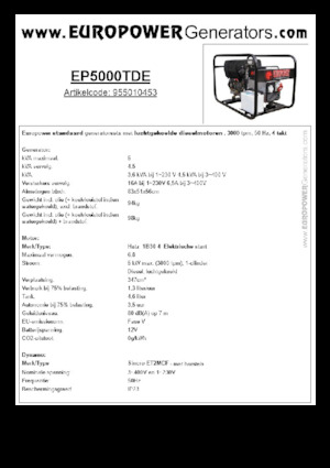 Дизелови генератори Europower EP5000TDE (S)