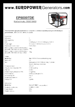 Дизелови генератори Europower EP5000TDE (S)
