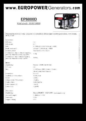 Дизелови генератори Europower EP6000D (S)