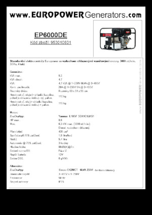 Дизелови генератори Europower EP6000DE (S)