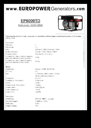 Дизелови генератори Europower EP6000TD (S)