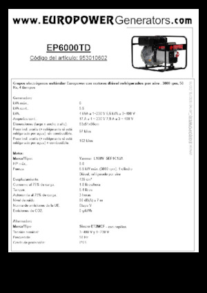 Дизелови генератори Europower EP6000TD (S)