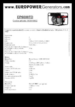 Дизелови генератори Europower EP6000TD (S)