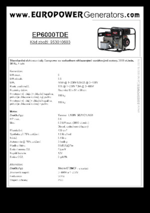 Дизелови генератори Europower EP6000TDE (S)