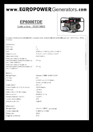 Дизелови генератори Europower EP6000TDE (S)