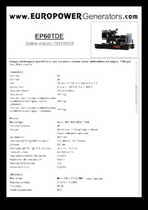 Дизелови генератори Europower EP60TDE (MA)