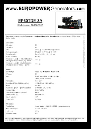 Дизелови генератори Europower EP60TDE-3A (LS)