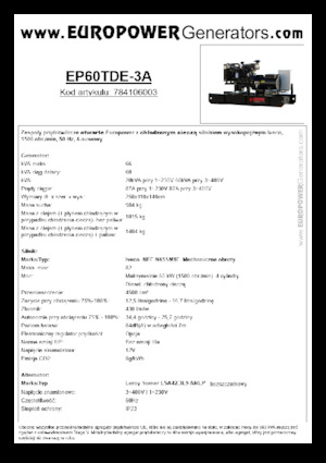Дизелови генератори Europower EP60TDE-3A (LS)
