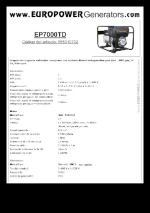 Дизелови генератори Europower EP7000TD (S)