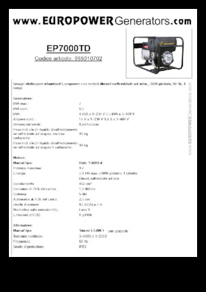 Дизелови генератори Europower EP7000TD (S)