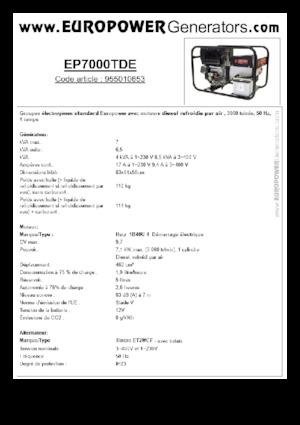 Дизелови генератори Europower EP7000TDE (S)