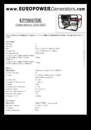 Дизелови генератори Europower EP7000TDE (S)