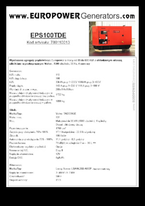 Дизелови генератори Europower EPS100TDE (LS)