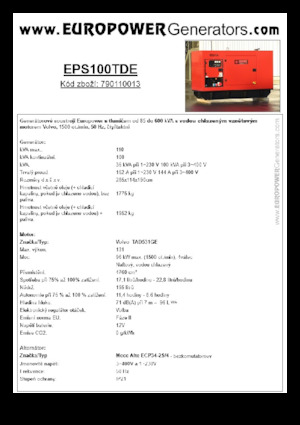 Дизелови генератори Europower EPS100TDE (MA)