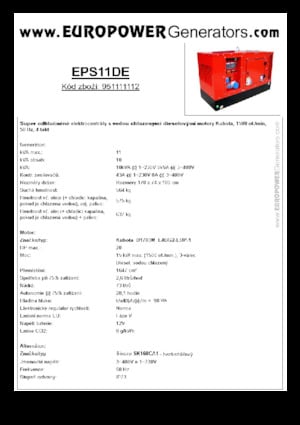 Дизелови генератори Europower EPS11DE (S)