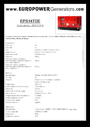 Дизелови генератори Europower EPS14TDE (LS)