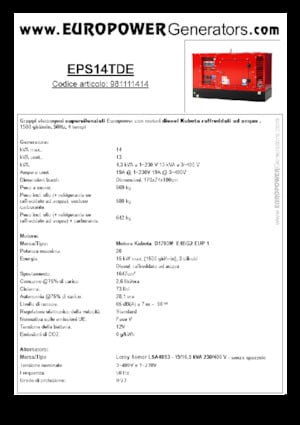 Дизелови генератори Europower EPS14TDE (LS)