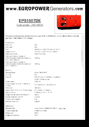 Дизелови генератори Europower EPS150TDE (LS)
