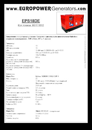 Дизелови генератори Europower EPS18DE (S)