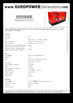 Дизелови генератори Europower EPS193DE (S)