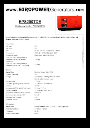 Дизелови генератори Europower EPS200TDE (LS)
