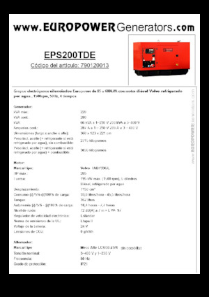 Дизелови генератори Europower EPS200TDE (MA)