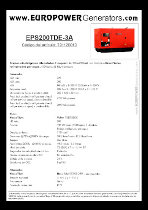 Дизелови генератори Europower EPS200TDE-3A (MA)